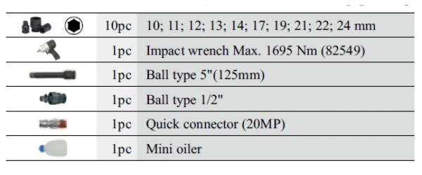 FORCE 雙槌式 可調速 四分15件組 扭力1695N.m 1/2 氣動扳手 短套筒組