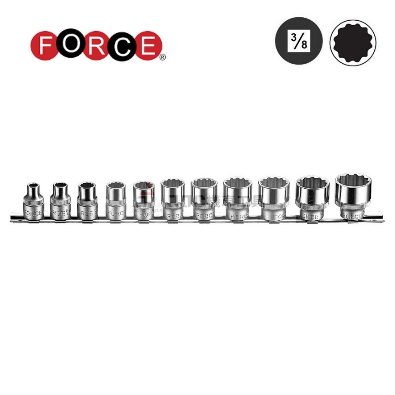 FORCE 3/8 三分英制 11件組 12角 短套筒組